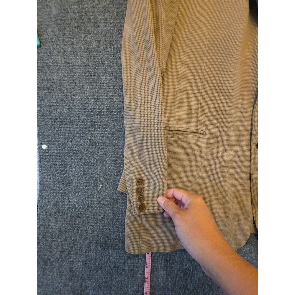 Zanetti Blazer Sport Coat Mens 40 Brown100s Wool Check Tweed Italy Jacket FLAW